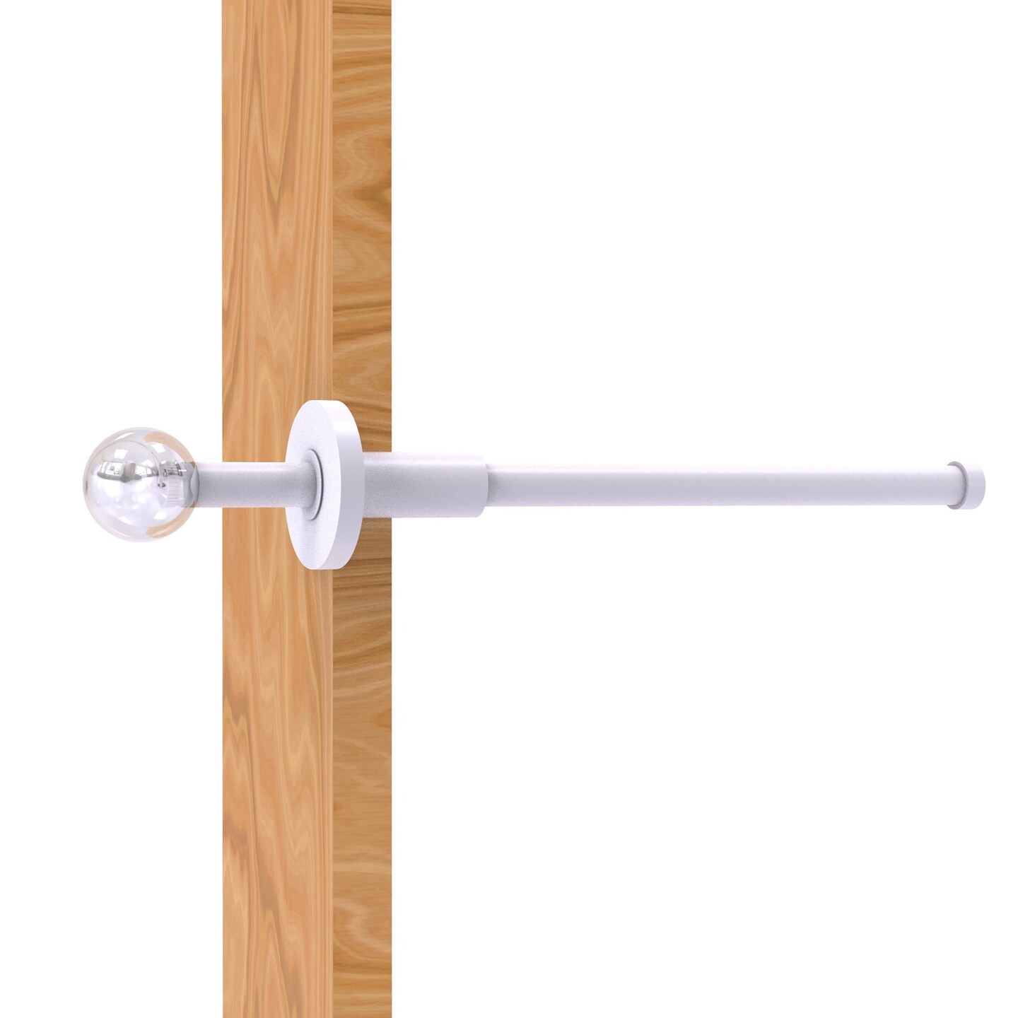 Clearview Collection Retractable Pullout Garment Rod - Matte White