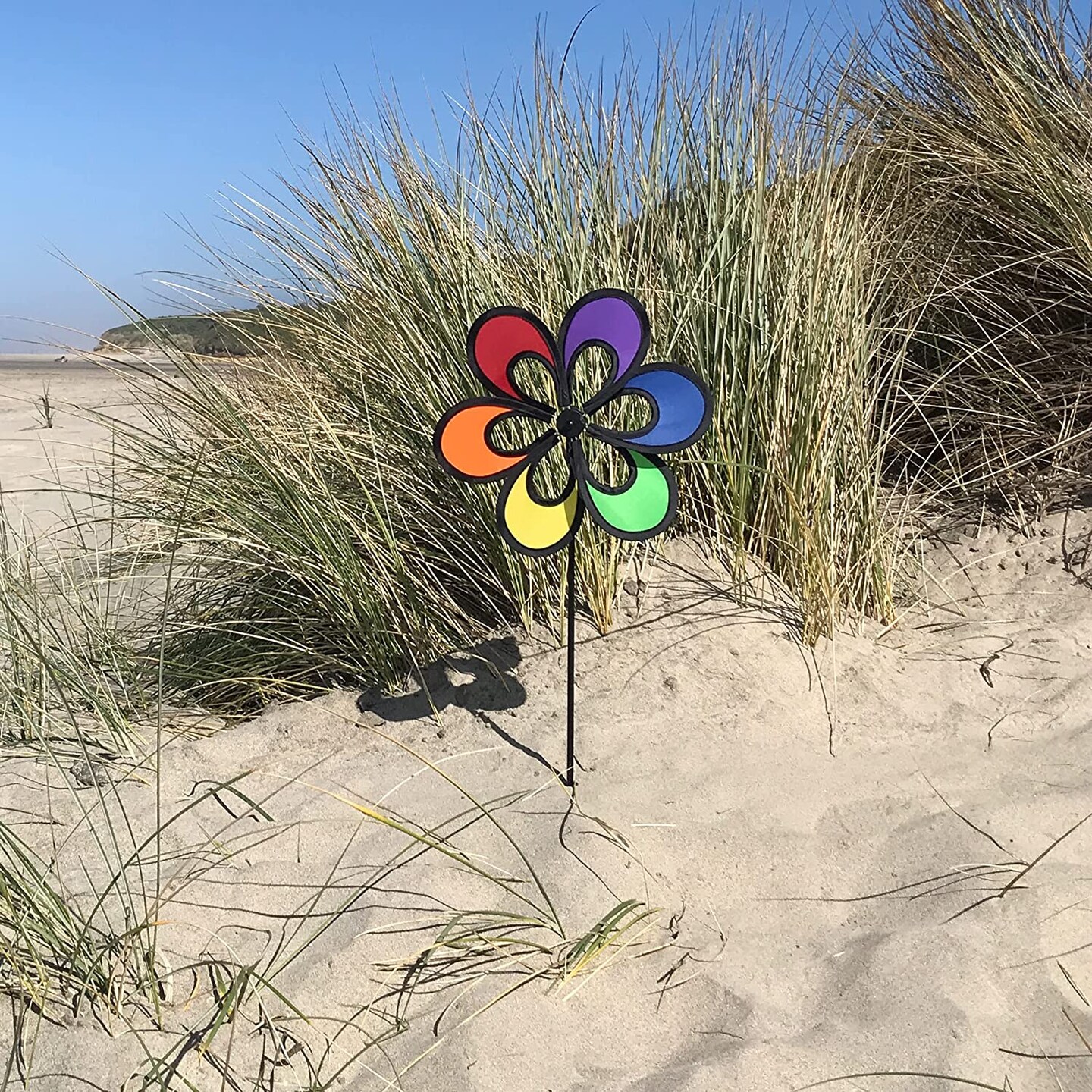 In the Breeze 2675 - 10 inch Rainbow Windee Wheelz Spinner - Outdoor Garden Décor