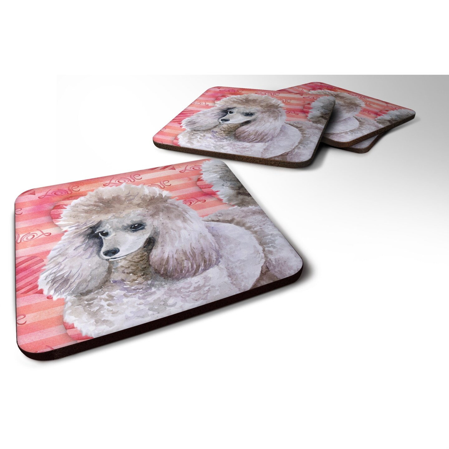 &#x22;Caroline&#x27;s Treasures Poodle Love Decorative coasters, Multicolor&#x22;