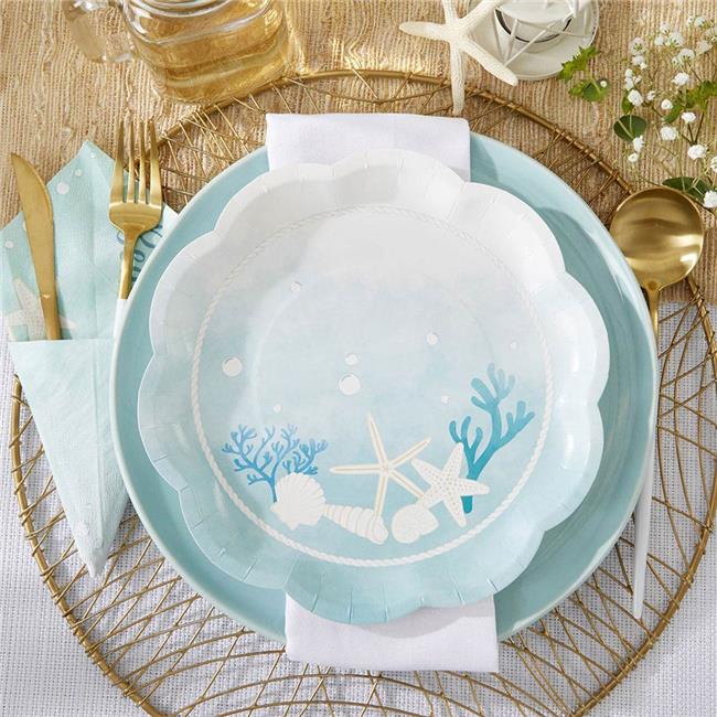 Kate Aspen 9.0 x 9.0 x 0.6 in. Beach Party Premium Paper Plates - Set of 16