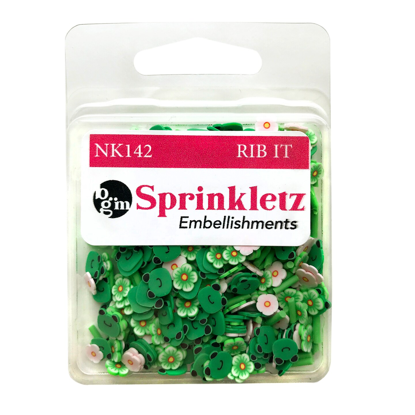 Buttons Galore Sprinkletz Embellishments for Crafts, Tiny Polymer Clay Shapes & Unique Designs - Rib It - 3 Pack