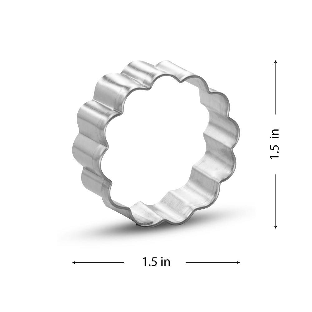 Miniature Round Fluted 1.5 in M186 - CookieCutter.com - USA Tin Plated Steel