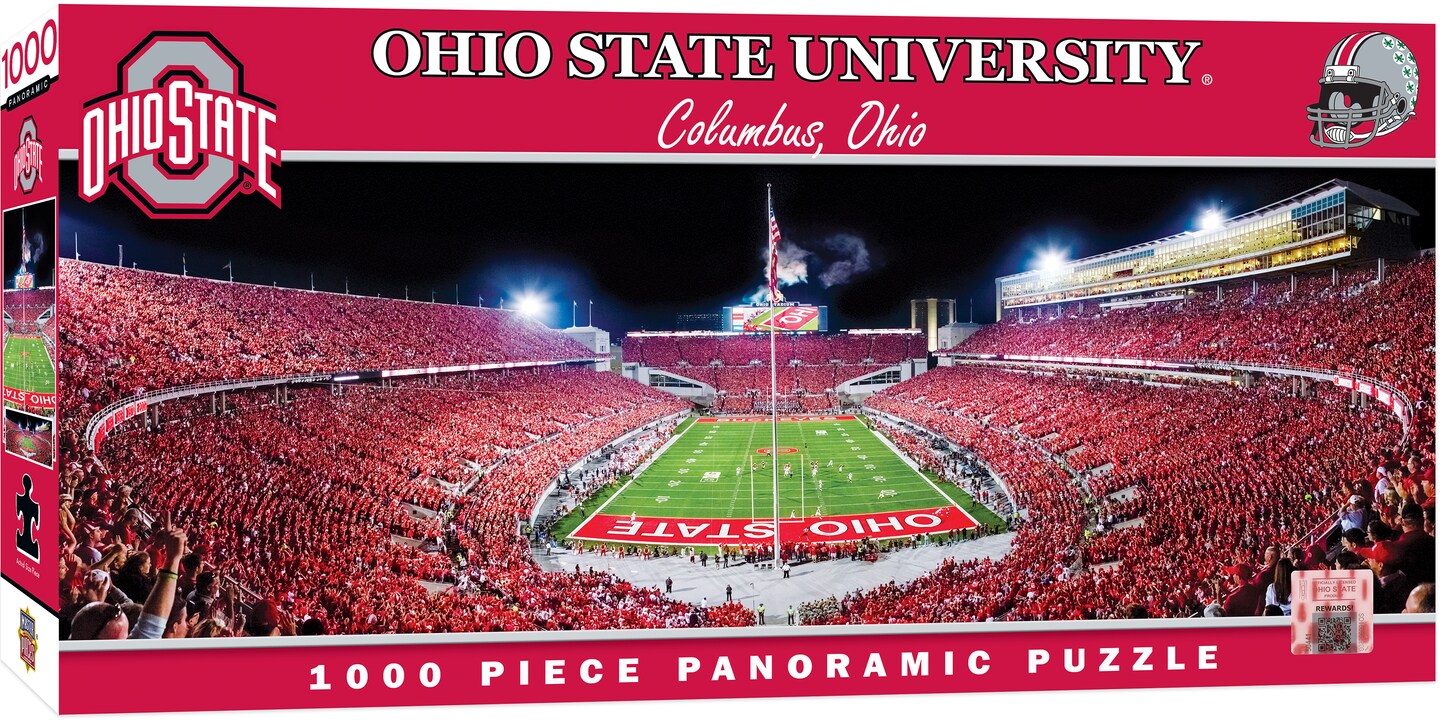 Masterpieces 1000 Piece Sports Jigsaw Puzzle - NCAA Ohio State Buckeyes Endzone View Panoramic - 13&#x22;x39&#x22;