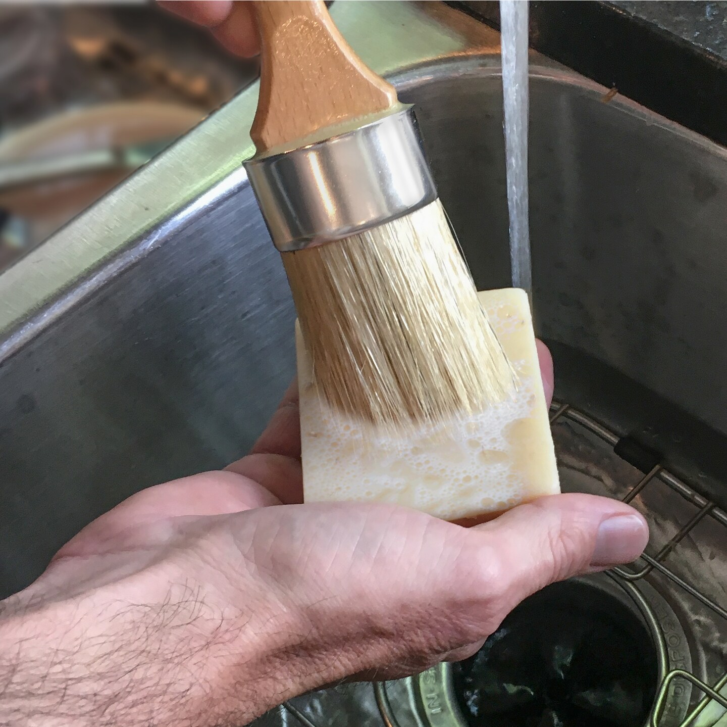 Chalk Paint Brush Cleaner and Conditioning Soap, Natural Bristle Brush Cleaning Hand Soap Protects Your Brushes (brush not included), Vintage Tonality