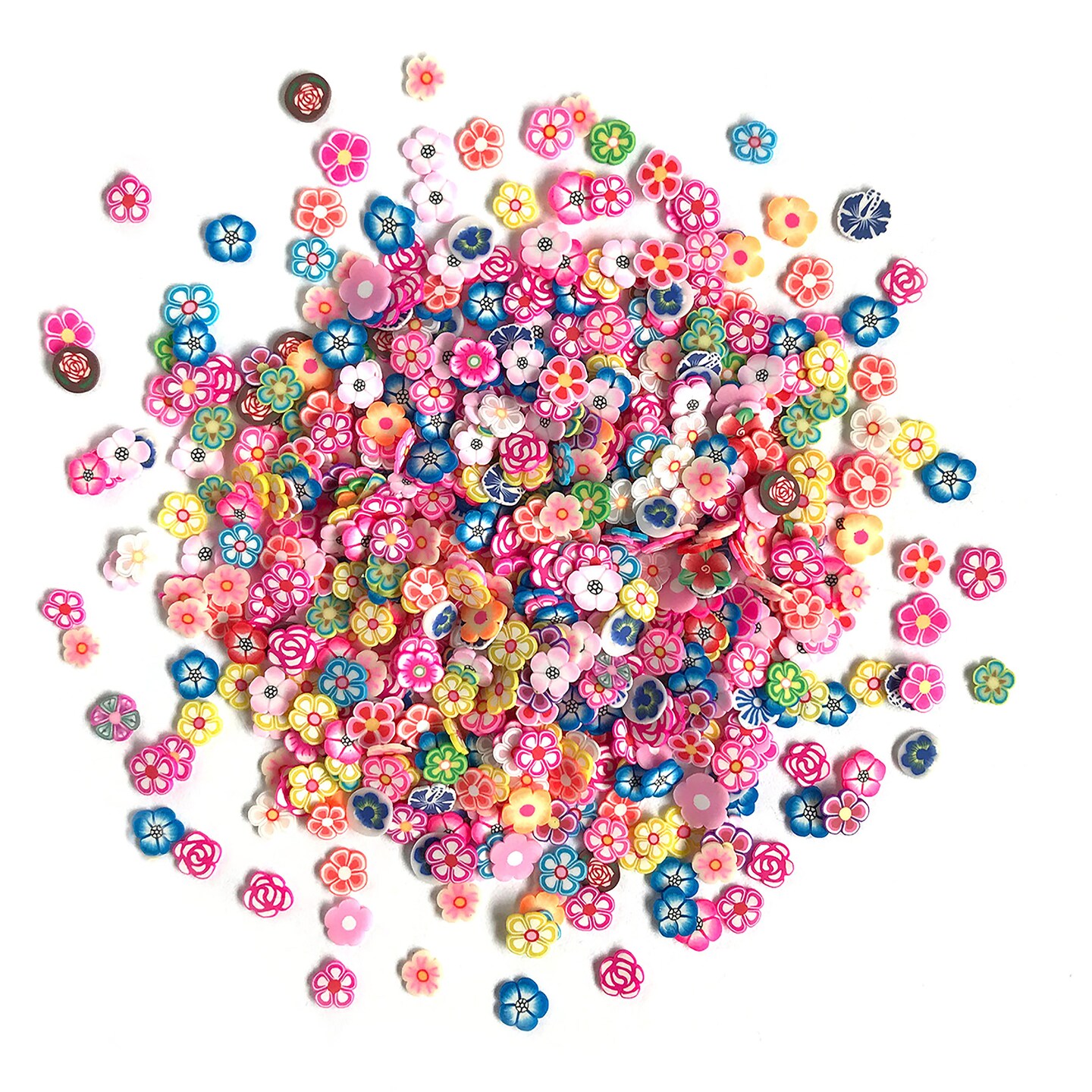 Buttons Galore Sprinkletz Embellishments for Crafts, Tiny Polymer Clay Shapes & Unique Designs - Garden Party - 3 Pack
