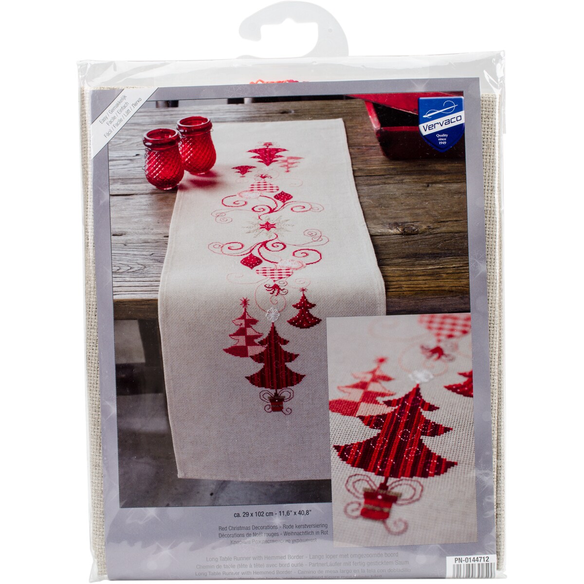 Vervaco Counted Cross Stitch Table Runner Kit 11.6"X40.8"Red Christmas Decor (14 Count) Michaels