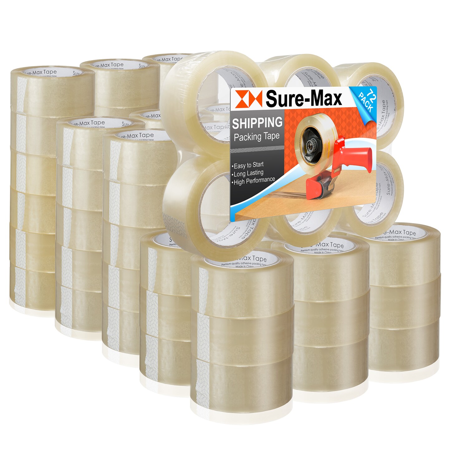 SureMax Premium Carton Packing Tape 1.8 mil 330 Feet (110 yards