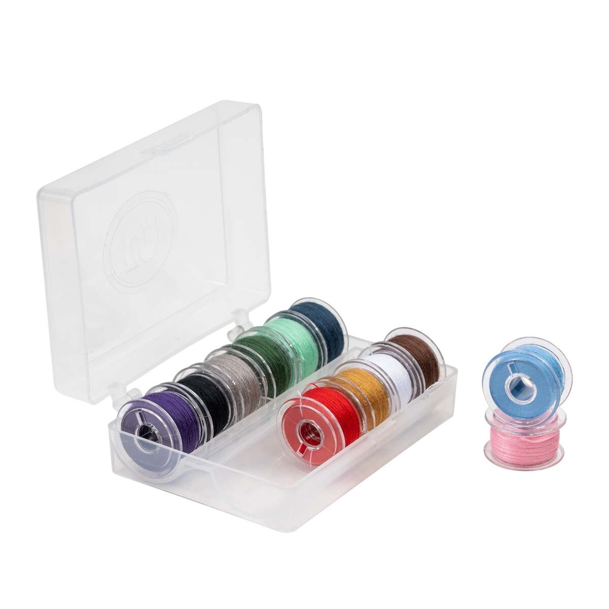 SINGER Transparent Plastic Class 15 Bobbins - Threaded-12/Pkg