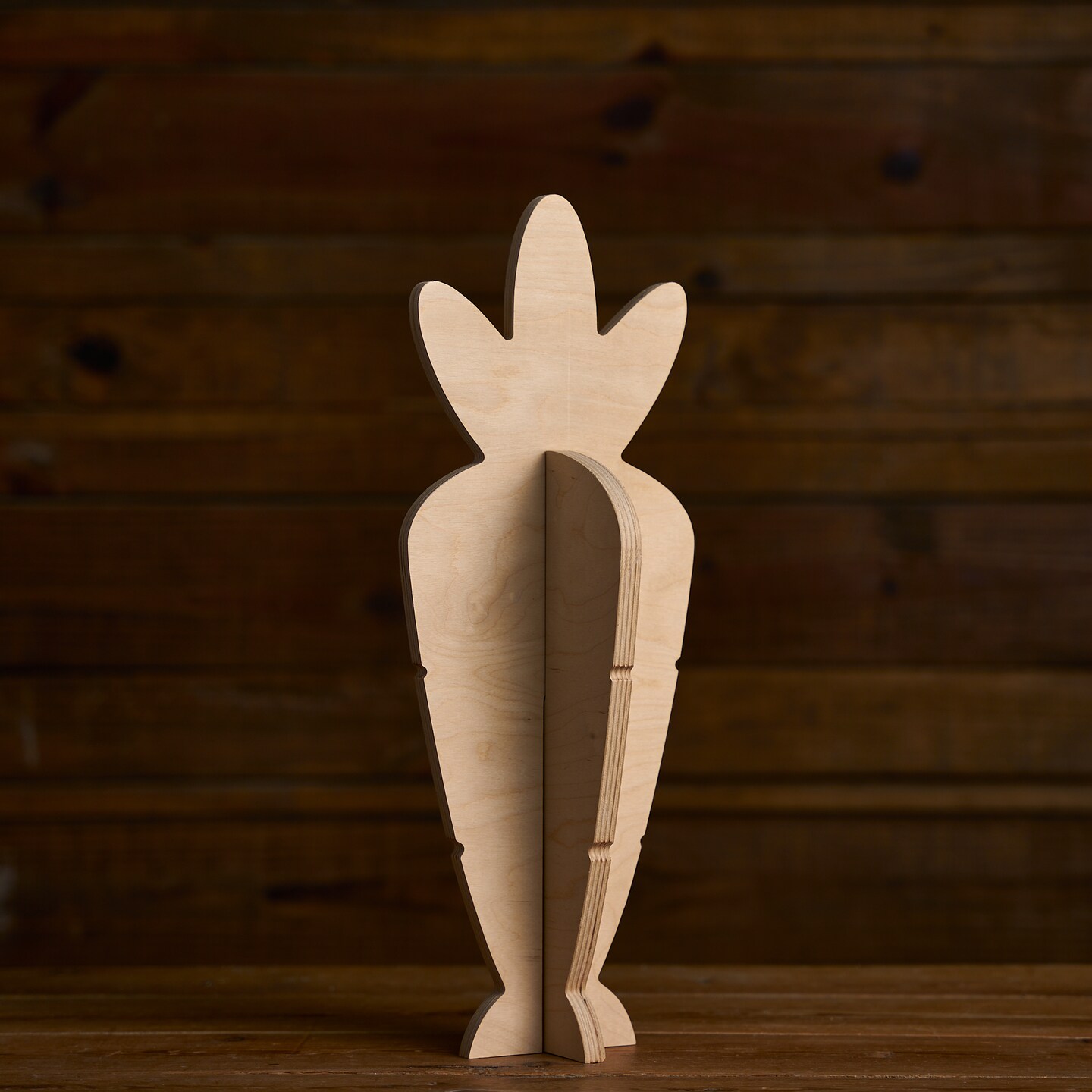 17 in. Unfinished Wooden Slotted Standing Carrot