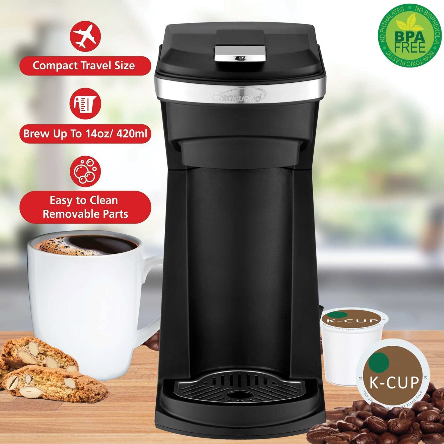 Brentwood NEW K-CUP? SINGLE SERVE COFFEE MAKER