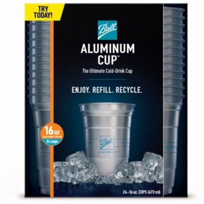 Ball Packaging  16 oz Aluminum Cold-Drink Cups - Pack of 24