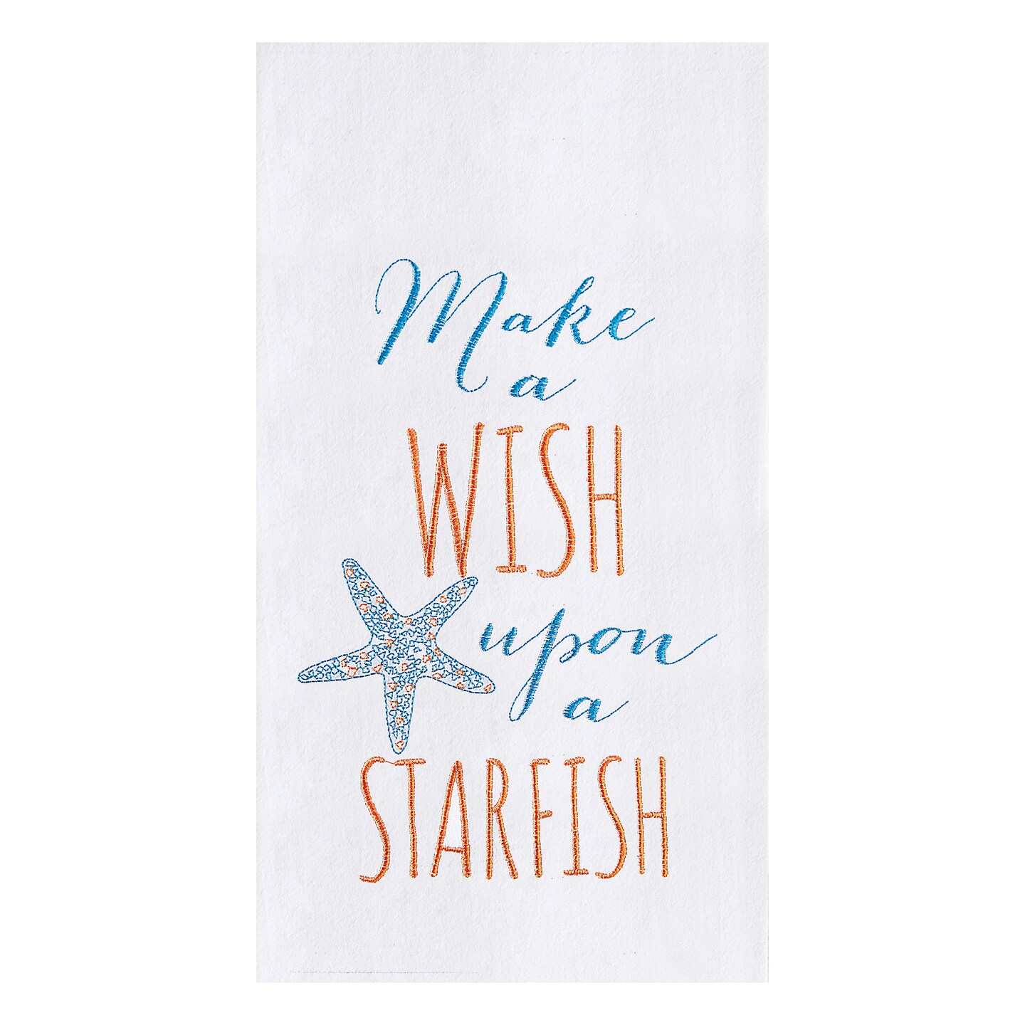 Make a Wish Upon A Starfish Flour Sack Cotton Kitchen Towel