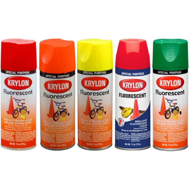 Krylon K03102777 11 oz Fluorescent Spray Paint, Yellow &#x26; Orange