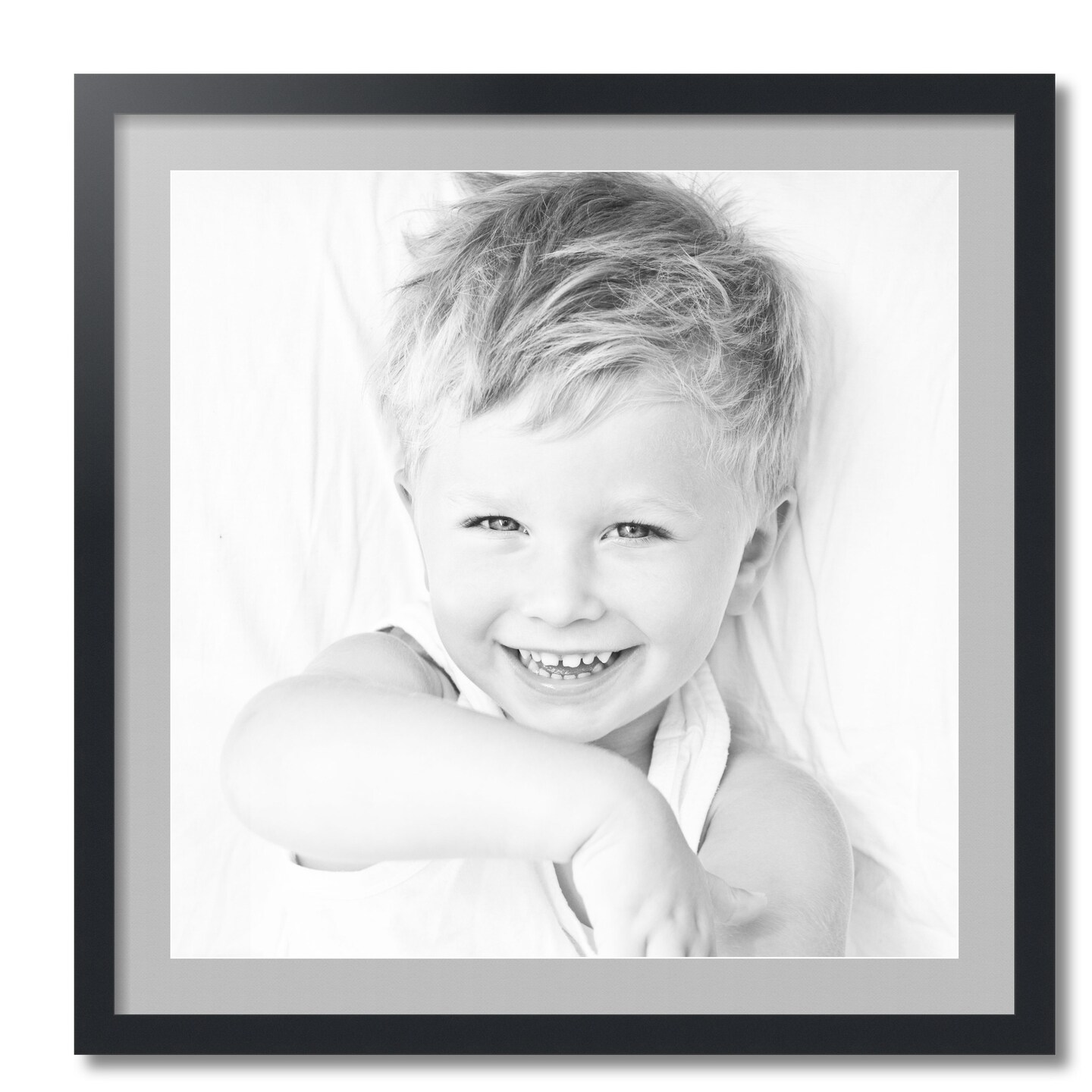 ArtToFrames 28x28&#x22; Matted Picture Frame with 24x24&#x22; Single Mat Photo Opening Framed in 1.25&#x22; Black and 2&#x22; Mat (FWM-3926-28x28)