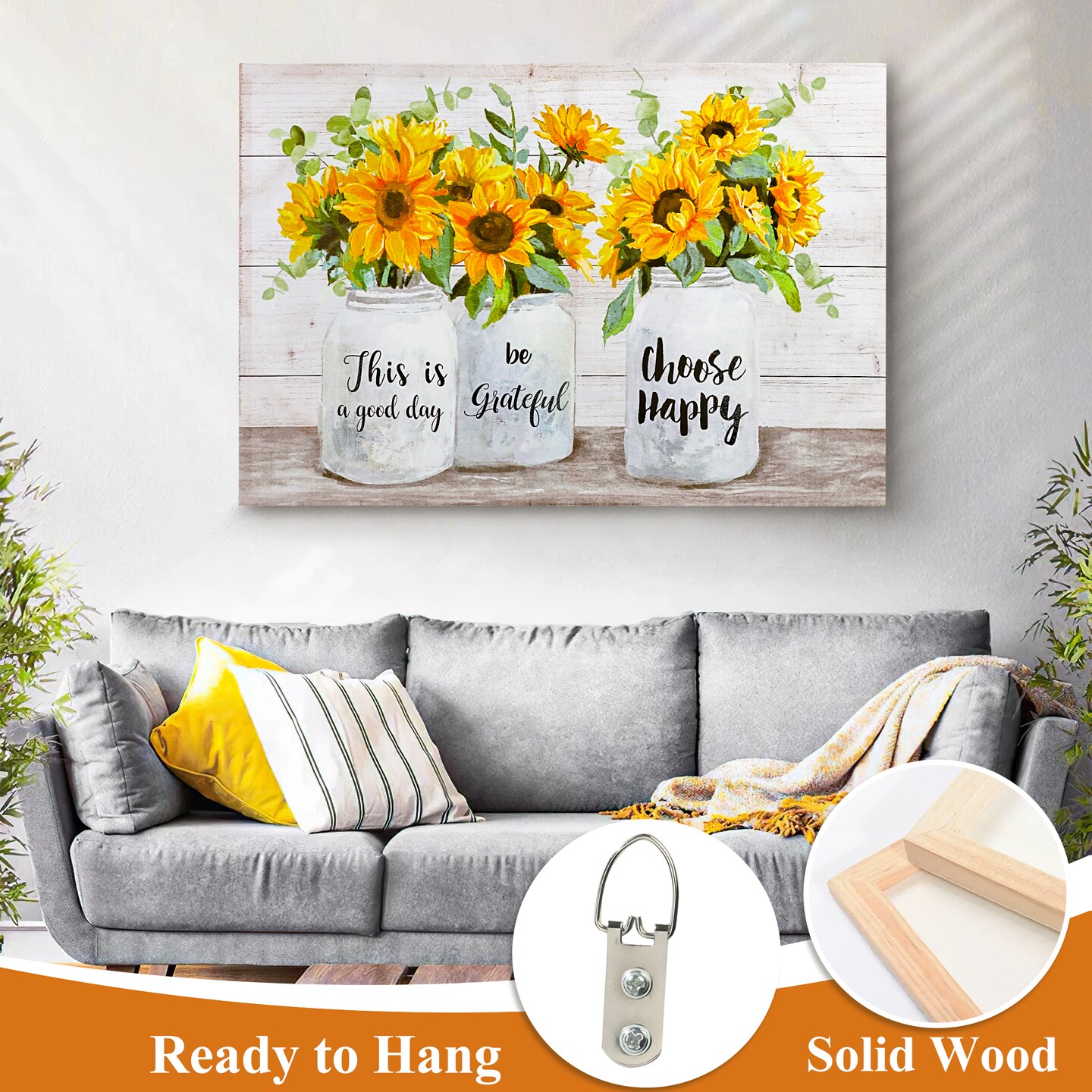 Sunflower Wall Decor Canvas Wall Art Framed Wall Art