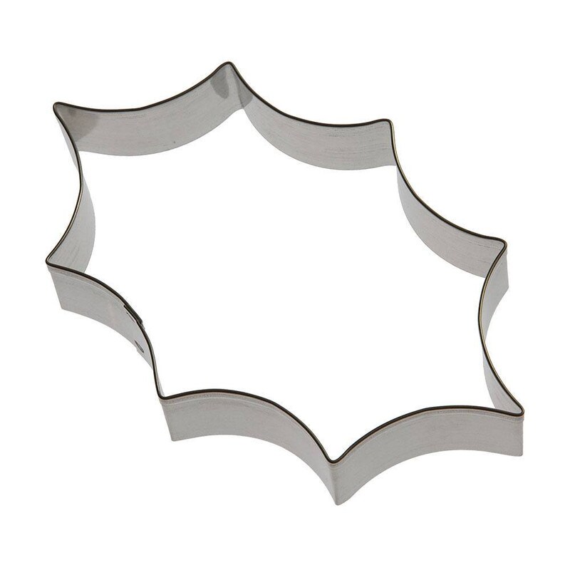 Holly Leaf Cookie Cutter 5.5 in, CookieCutter.com, Tin Plated Steel, Handmade in the USA