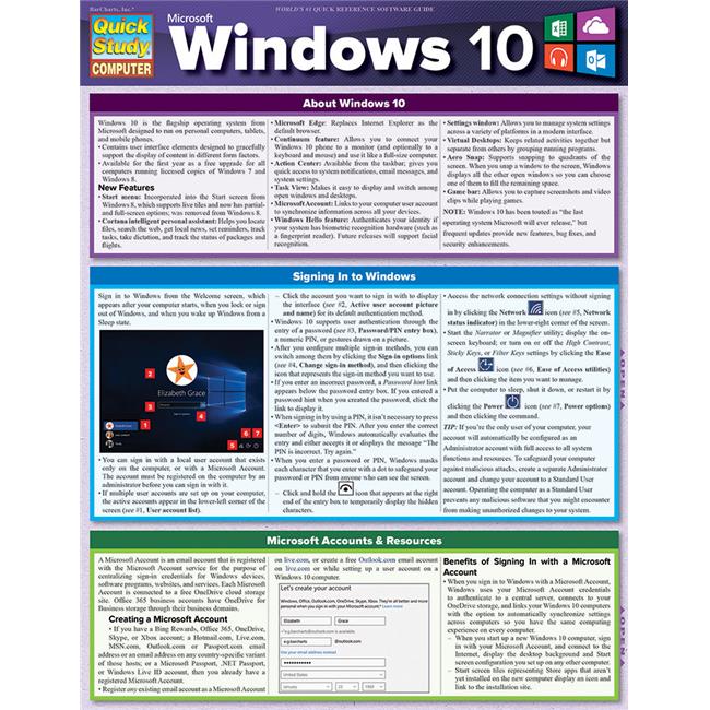 BarCharts Publishing 9781423226017 Microsoft Windows 10 Guide  Michaels