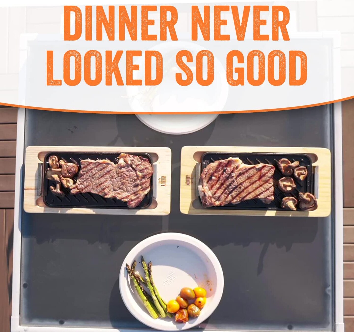 Yukon Glory Wooden Trays &#x26; Cast Iron Pan Set