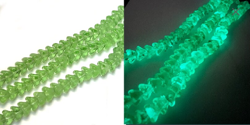 Glow in the Dark Czech Glass Peridot Bell Flowers Michaels