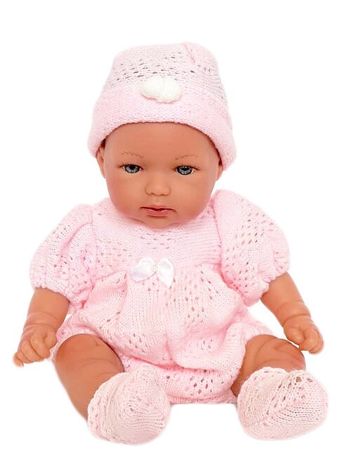 Adorable Mini Baby Kennedy &#xAE; Doll in Pretty Pink Knit Layette