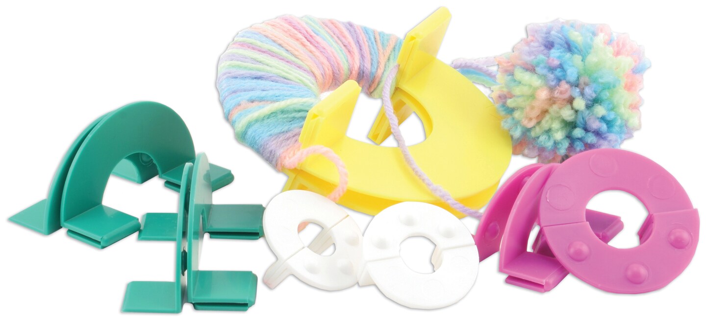 Susan Bates Easy Wrap Pom-Pom Maker-Makes 4 Sizes 1.25", 1.75", 2.25" & 3.5"