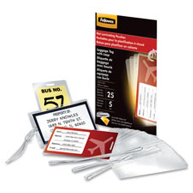 Fellowes Laminating Pouches-Lgge.Tag with Loop-2.25 in. x 4.25 in.-50-PK-CL