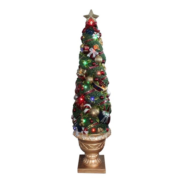 Northlight 32913536 5 ft. LED & Fiber Optic Lighted Christmas Topiary ...