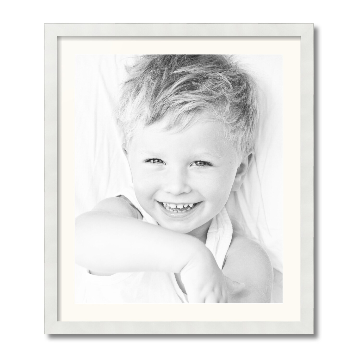 ArtToFrames 24x28" Matted Picture Frame with 20x24" Single Mat Photo Opening Framed in 1.25" White and 2" Mat (FWM-3966-24x28)