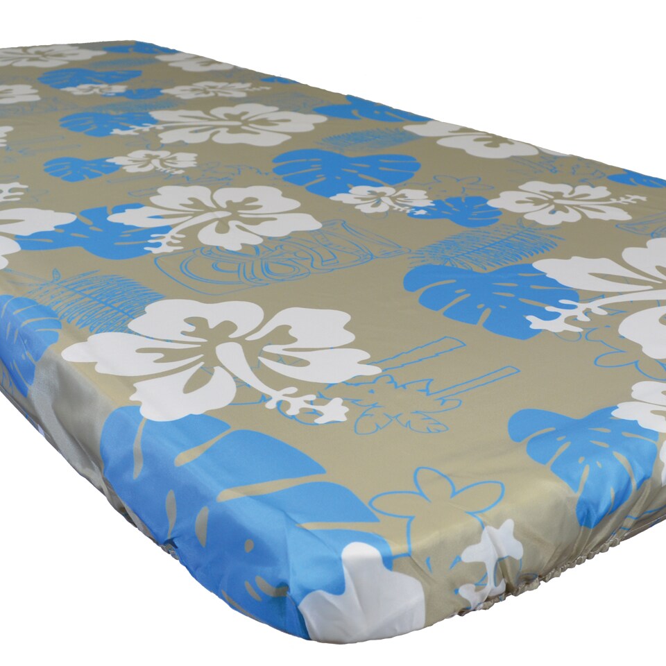 In the Breeze Tropical Fitted Tablecloth - 30 Inch x 72 Inch - Machine Washable Fabric Tablecloth for Picnics, Camping or any Outdoor/Indoor Use!