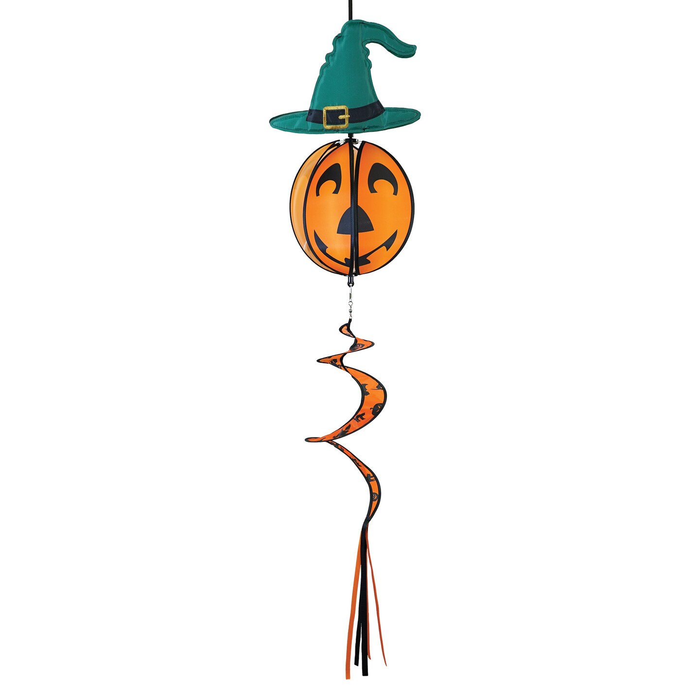In the Breeze Pumpkin with Hat Hanging Ball Spinner, Halloween Wind Spinner, 2497