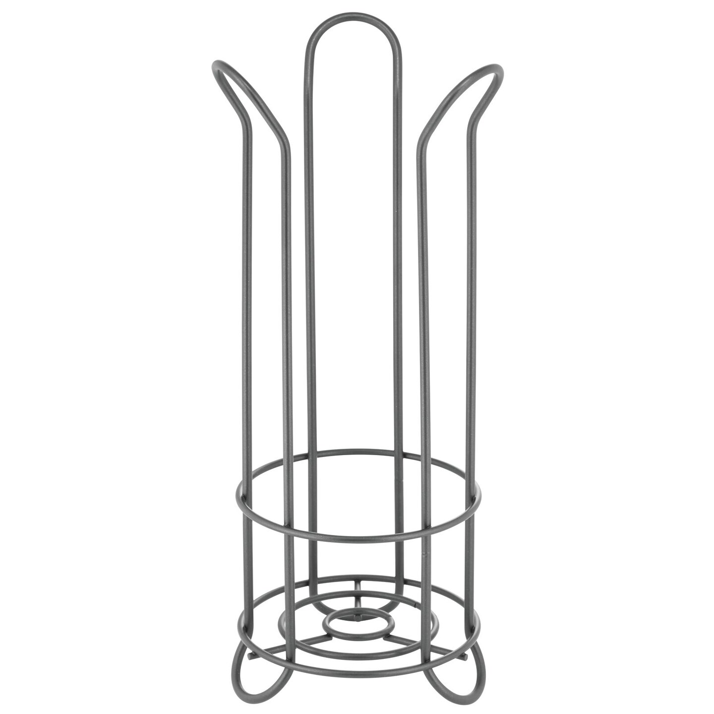 mDesign Metal Free Standing Toilet Paper Stand, Holds 3 Rolls