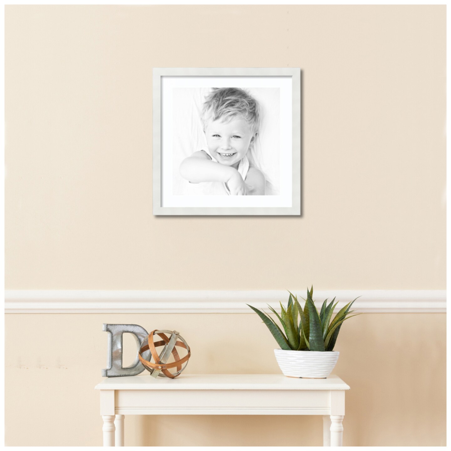 ArtToFrames 20x20&#x22; Matted Picture Frame with 16x16&#x22; Single Mat Photo Opening Framed in 1.25&#x22; White and 2&#x22; Mat (FWM-3966-20x20)
