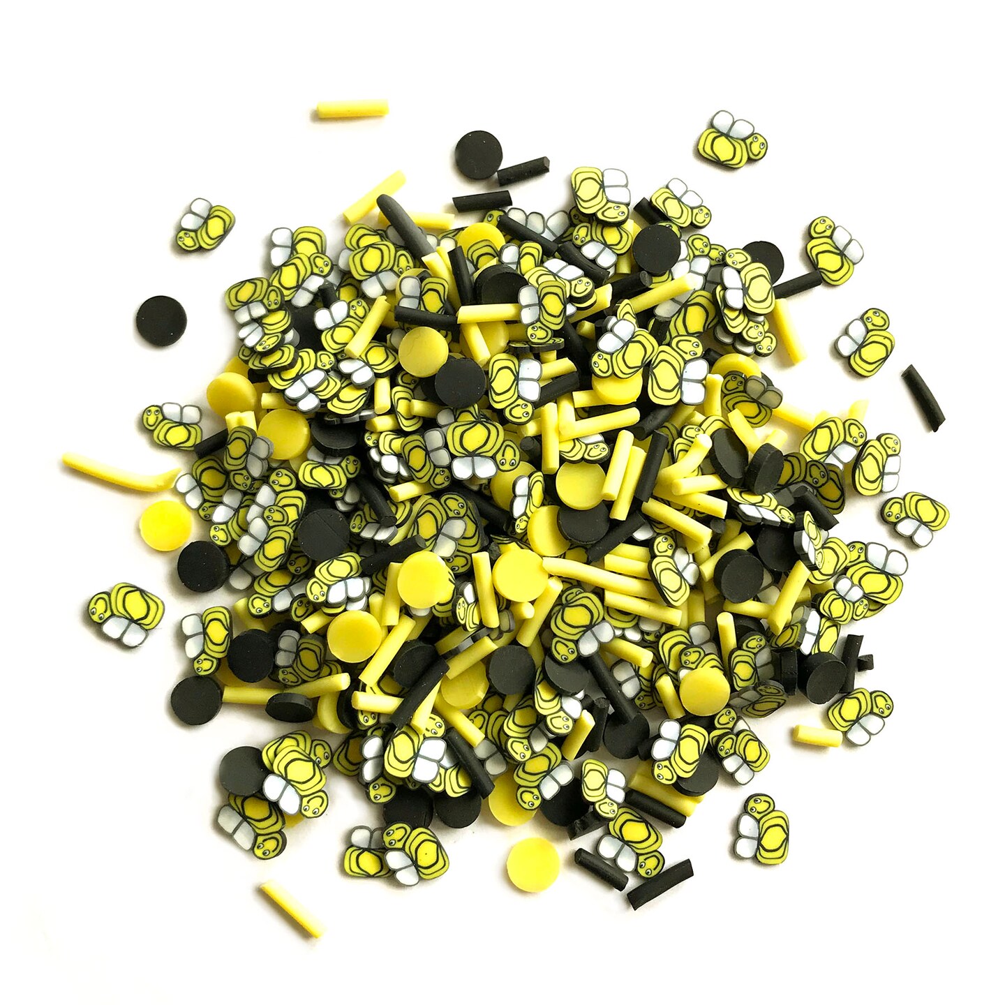 Buttons Galore Sprinkletz Embellishments for Crafts, Tiny Polymer Clay Shapes &#x26; Unique Designs- Bumble Bees -3 Pack