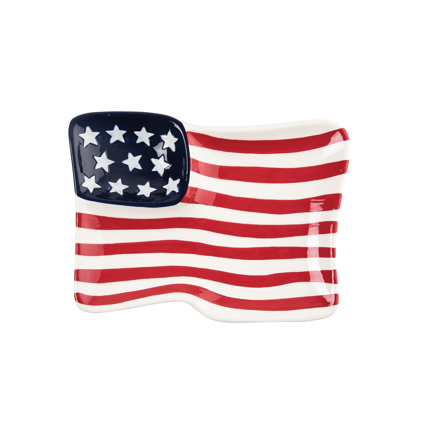 American Flag July Fourth Shaped Plate