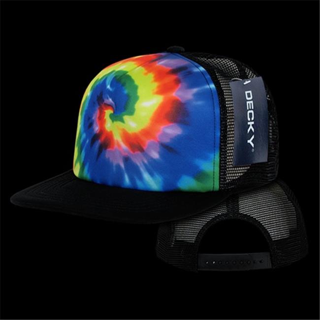 Decky 1079 Tie Dye Print Trucker Caps - Rainbow