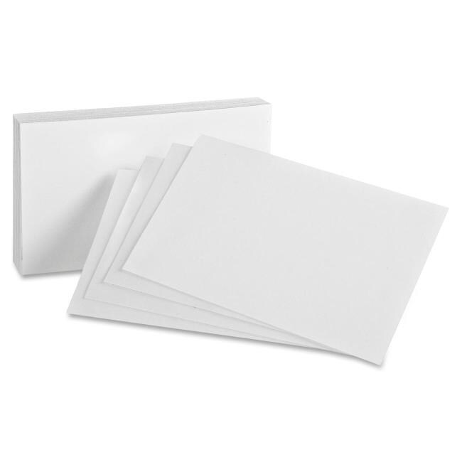 Oxford 3 x 5 in. Blank Index Card - White