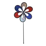 In the Breeze 2669 - 10 Inch Red, White, and Blue Mylar Windee Wheelz Spinner - Sparkly Outdoor Garden D&#xE9;cor