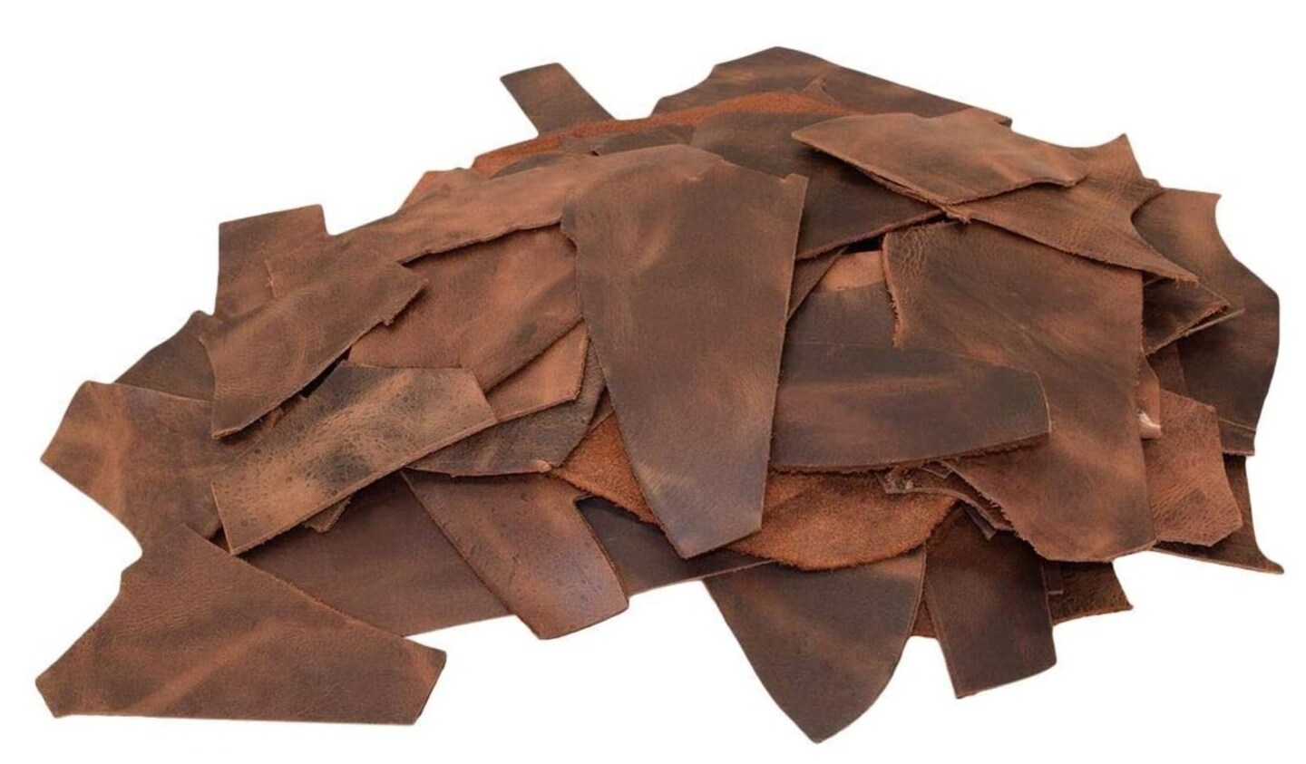 10 LB Scraps Tooling Crafts 100% Cowhide Full Grain Leather 5/6oz (2-2.4mm)  Brown Colors