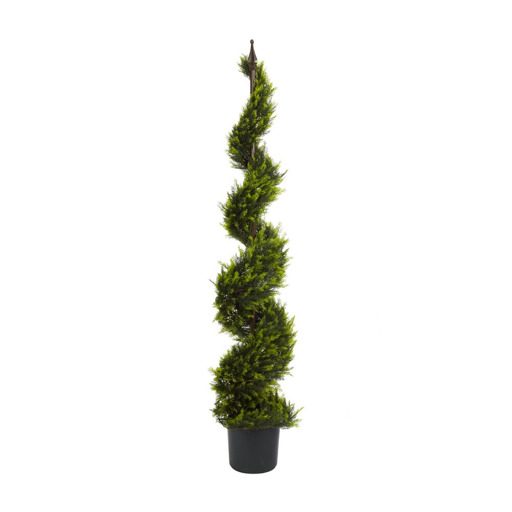 Nearly Natural 5&#x27; Cypress Spiral Tree, Green