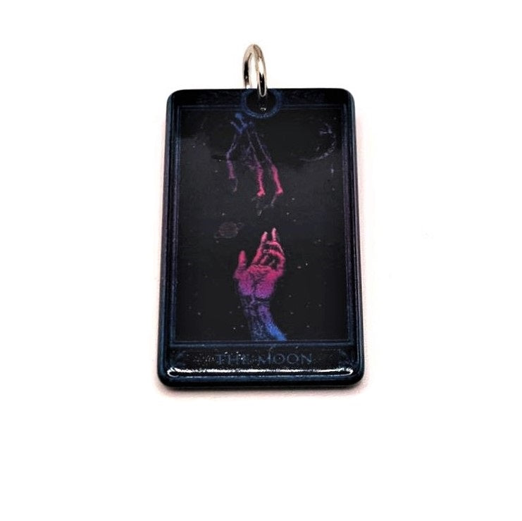 1, 4 or 20 Pieces: The Moon Black and Pink Tarot Card Charms - Double Sided