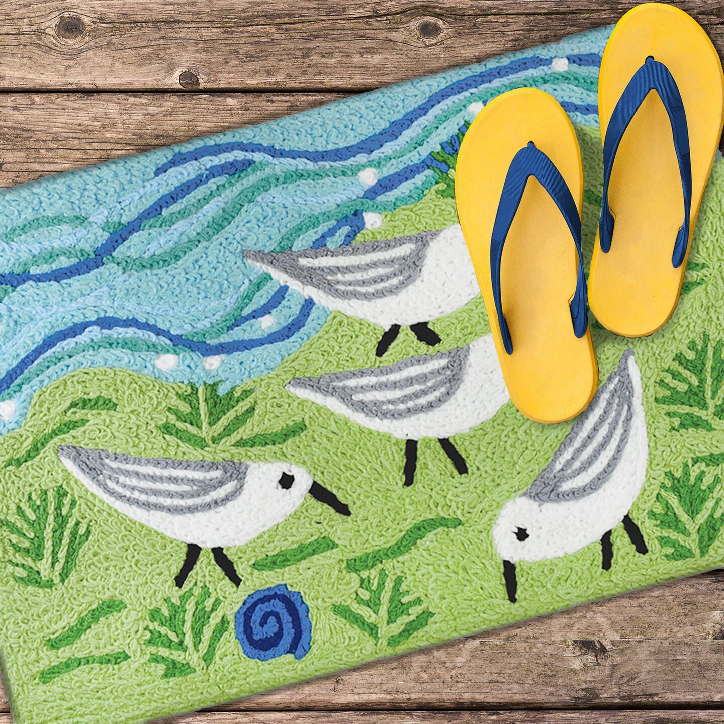 Jellybean The Sandpiper Gang Indoor/Outdoor Decorative Accent Rug - 20"x30"