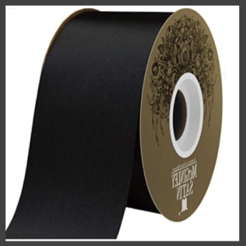 Acetate Lustre Ribbon 2 1/2&#x22; - Black - Mum Ribbon 50 yards