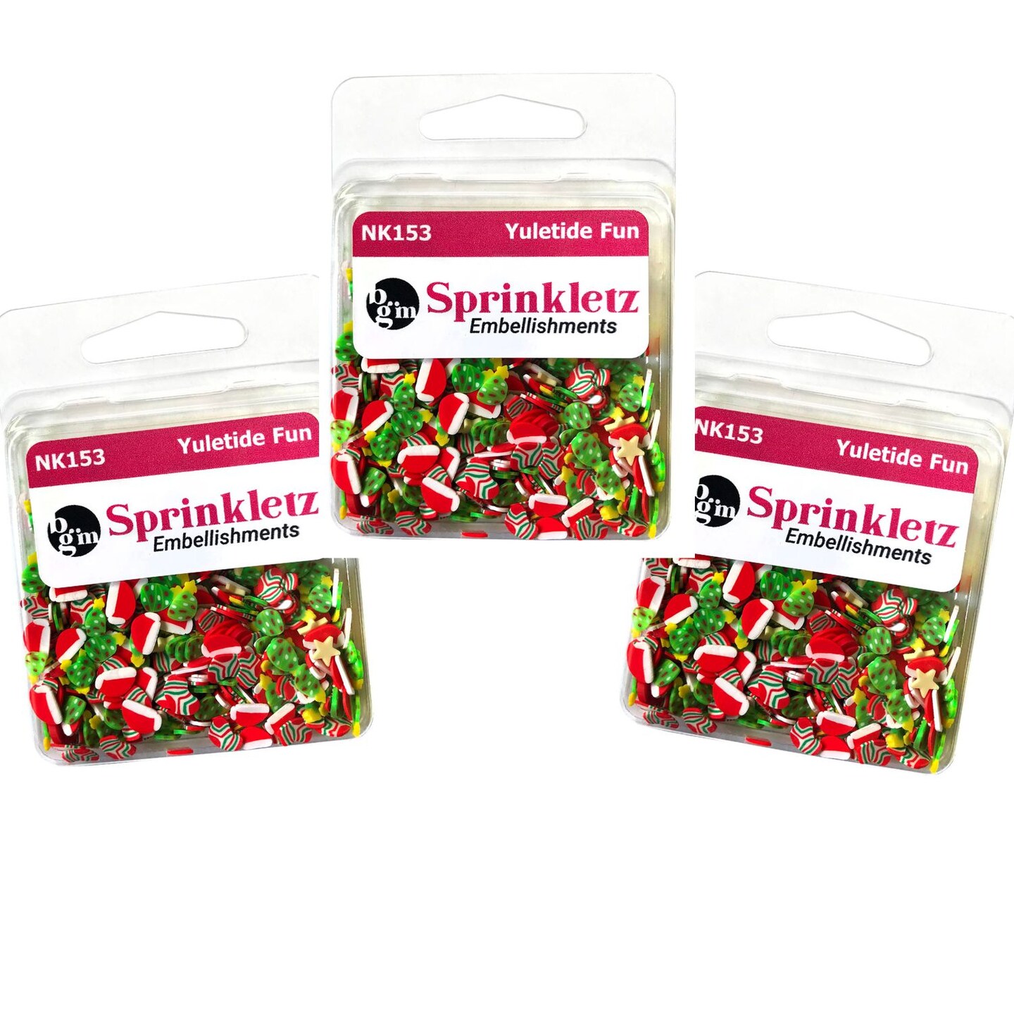 uttons Galore Colorful Polymer Clay Embellishments for Craft Scrapbooks Cardmaking (Yuletide Fun, 1,800 Pieces - 36 Grams)