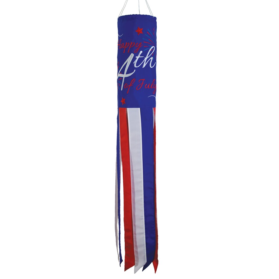 In the Breeze 5134 - Happy 4th of July 40 Inch Windsock - Outdoor Seasonal Decoration