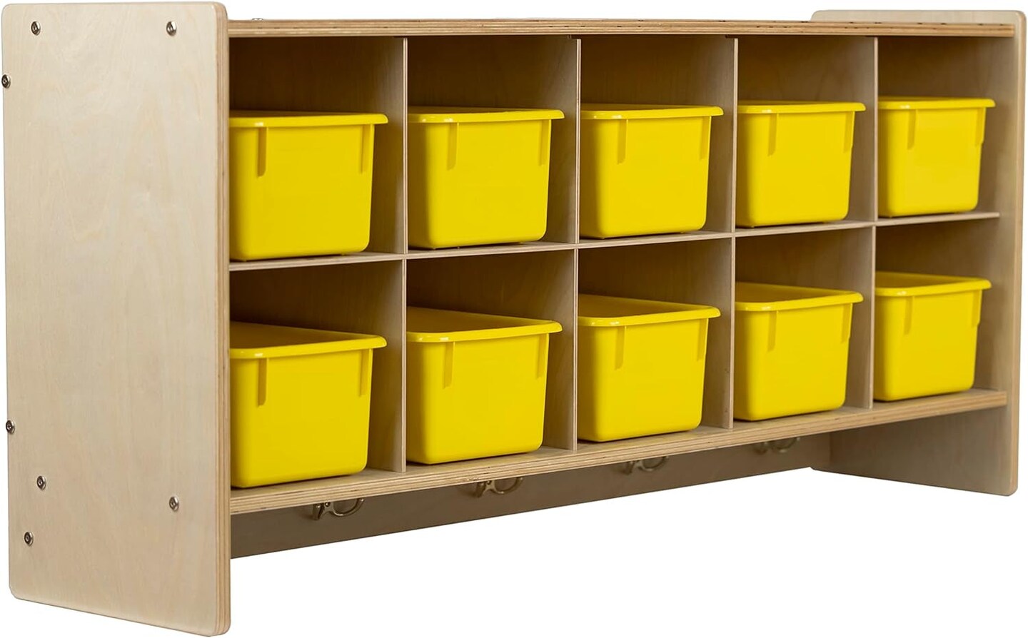 Cubby Storage Organizer Cubes, 10 Cubbies with Coat Hooks, Hanging Wall ...