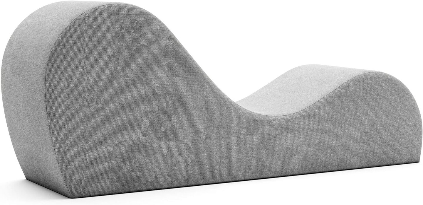 Sleek Chaise Lounge for Yoga-Made in the Usa-For Stretching, Relaxation, Exercise &#x26; More, 60D X 18W X 26H Inch, Black