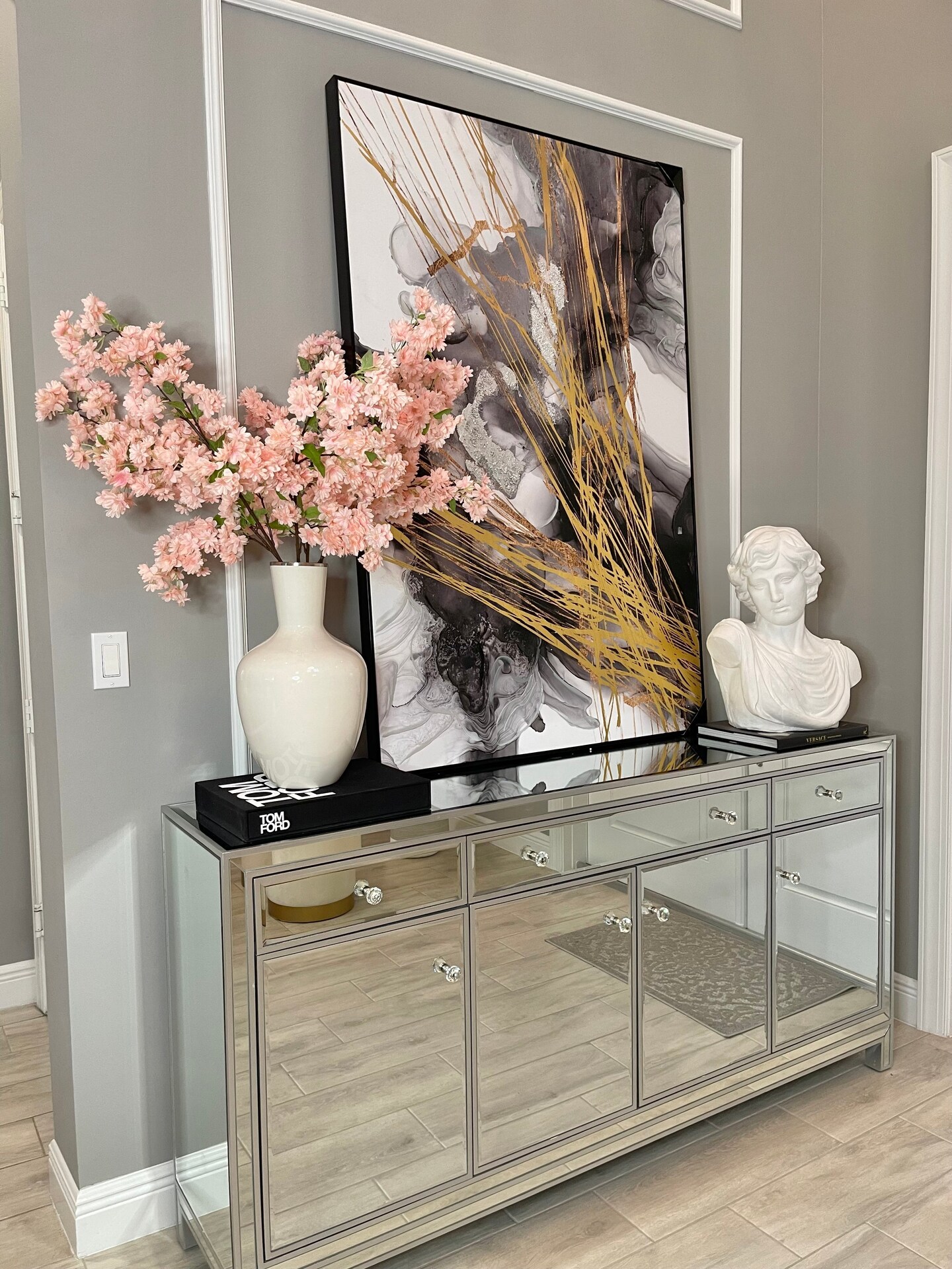 Silk Cherry Blossom Flower Branches, 40", Set of 3 Blush Pink