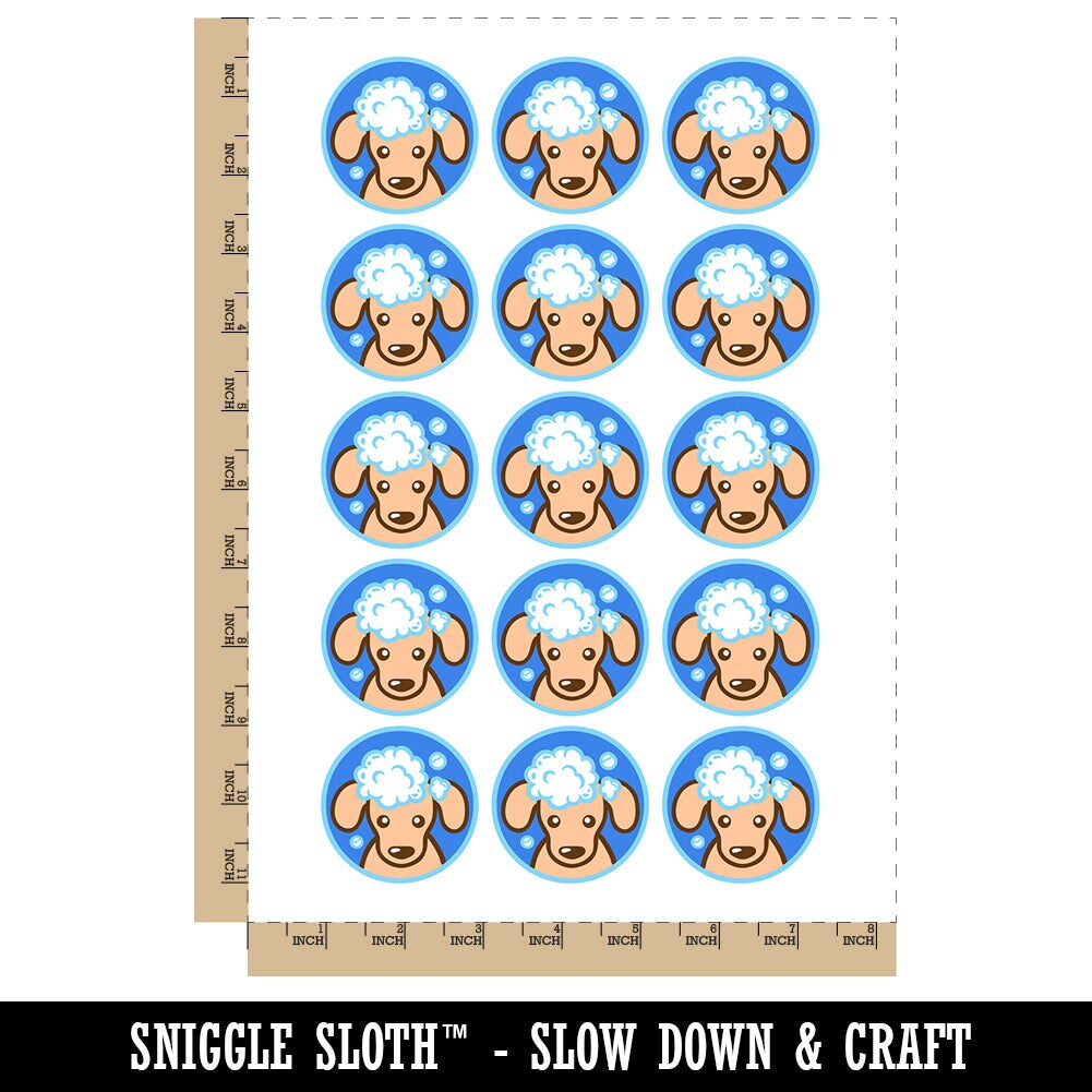 Dog Wash Bubble Bath Temporary Tattoo Water Resistant Fake Body Art Set Collection (1 Sheet)