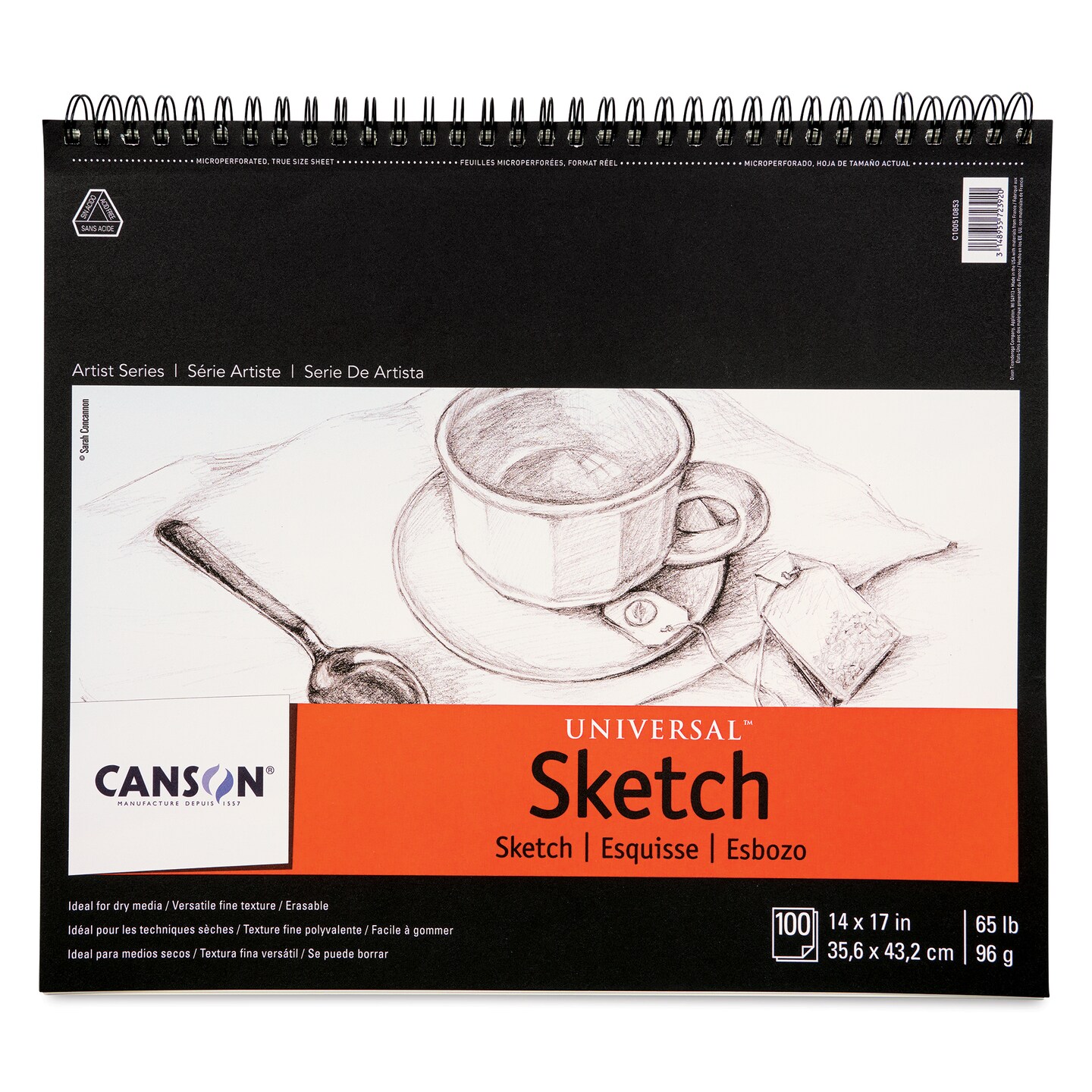 Canson Universal Sketch Pad - 14&#x22; x 17&#x22;, Portrait, 100 Sheets