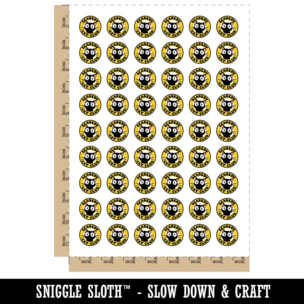 Scaredy Cat Club Temporary Tattoo Water Resistant Fake Body Art Set Collection (1 Sheet)